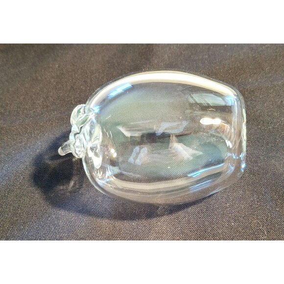 Princess House USA 4” Vintage Clear Glass Apple Paperweight With Leaf Accent - Picture 3 of 8
